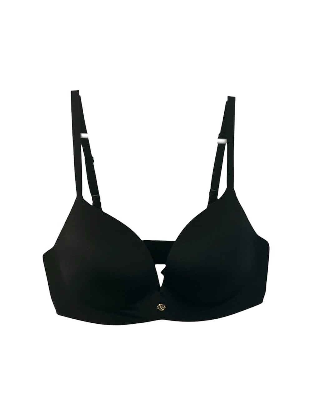 Victoria's Secret So Obsessed Wireless Push Up Bra Black 34D Gold VS Logo